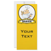 WORLDS GREATEST BAKER MEN CARTOON CUSTOM RACK CARDS