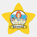 WORLDS GREATEST BANKER CARTOON STAR STICKERS