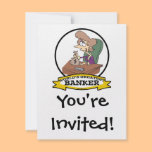 WORLDS GREATEST BANKER WOMEN CARTOON CUSTOM INVITATION
