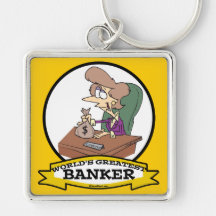 WORLDS GREATEST BANKER WOMEN CARTOON KEYCHAIN