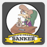 WORLDS GREATEST BANKER WOMEN CARTOON STICKERS