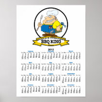 WORLDS GREATEST BBQ KING MEN CARTOON POSTERS