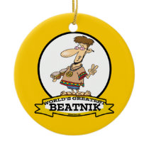 WORLDS GREATEST BEATNIK MEN CARTOON CHRISTMAS ORNAMENTS