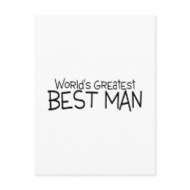Worlds Greatest Best Man Black Post Cards