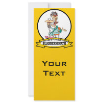 WORLDS GREATEST BLABBERMOUTH WOMEN CARTOON RACK CARD DESIGN