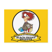 WORLDS GREATEST BLACK FRIDAY SHOPPER CARTOON POSTCARDS