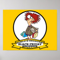 WORLDS GREATEST BLACK FRIDAY SHOPPER CARTOON POSTER