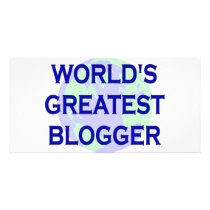 World's Greatest Blogger Personalized Photo Card