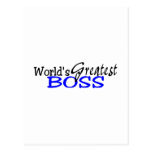 Worlds Greatest Boss Black Blue Postcards