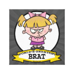 WORLDS GREATEST BRAT CARTOON GALLERY WRAPPED CANVAS