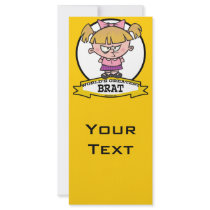 WORLDS GREATEST BRAT CARTOON CUSTOMIZED RACK CARD