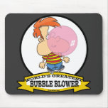 WORLDS GREATEST BUBBLE BLOWER KIDS CARTOON MOUSE PAD