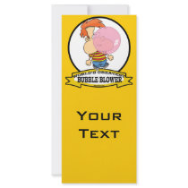 WORLDS GREATEST BUBBLE BLOWER KIDS CARTOON RACK CARD DESIGN