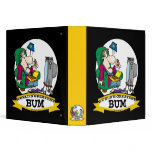 WORLDS GREATEST BUM MEN CARTOON 3 RING BINDERS