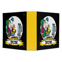 WORLDS GREATEST BUM MEN CARTOON BINDER