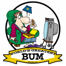 WORLDS GREATEST BUM MEN CARTOON PHOTO CUTOUTS
