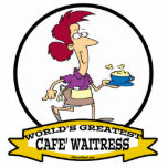 WORLDS GREATEST CAFE WAITRESS WOMEN CARTOON CUT OUTS