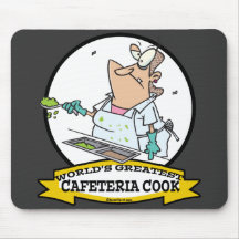 WORLDS GREATEST CAFETERIA COOK LADY CARTOON MOUSE PAD
