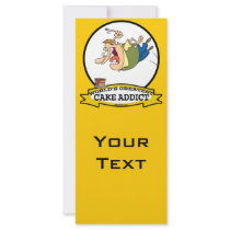 WORLDS GREATEST CAKE ADDICT CARTOON RACK CARD TEMPLATE