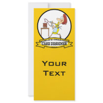 WORLDS GREATEST CAKE DESIGNER WOMEN CARTOON PERSONALIZED RACK CARD