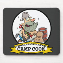 WORLDS GREATEST CAMP COOK MEN CARTOON MOUSEPAD