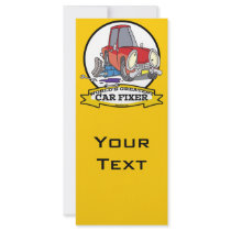 WORLDS GREATEST CAR FIXER CARTOON CUSTOM RACK CARDS