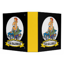 WORLDS GREATEST CAR SALESMAN II CARTOON 3 RING BINDERS