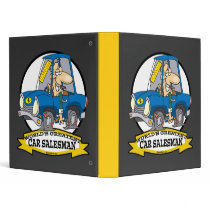 WORLDS GREATEST CAR SALESMAN MEN CARTOON BINDERS