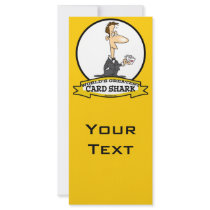 WORLDS GREATEST CARD SHARK MEN CARTOON CUSTOM RACK CARDS