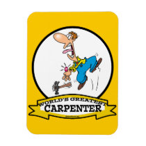 WORLDS GREATEST CARPENTER II MEN CARTOON RECTANGLE MAGNET