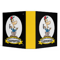 WORLDS GREATEST CARPENTER MEN CARTOON 3 RING BINDERS