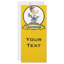 WORLDS GREATEST CARPENTER MEN CARTOON PERSONALIZED RACK CARD