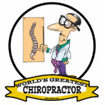 WORLDS GREATEST CHIROPRACTOR MEN CARTOON ACRYLIC CUT OUTS