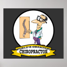 WORLDS GREATEST CHIROPRACTOR MEN CARTOON PRINT
