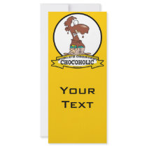 WORLDS GREATEST CHOCOHOLIC CARTOON CUSTOMIZED RACK CARD