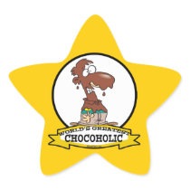 WORLDS GREATEST CHOCOHOLIC CARTOON STAR STICKERS