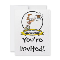 WORLDS GREATEST CHOCOHOLIC WOMEN CARTOON CUSTOM ANNOUNCEMENT