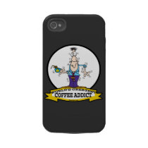 WORLDS GREATEST COFFEE ADDICT CARTOON TOUGH IPHONE 4 COVERS