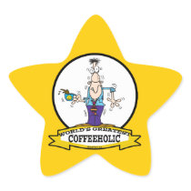 WORLDS GREATEST COFFEEHOLIC CARTOON STICKERS