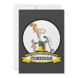 WORLDS GREATEST COMEDIAN MEN CARTOON CUSTOM INVITE