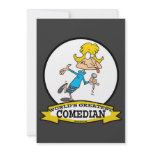 WORLDS GREATEST COMEDIAN WOMAN CARTOON INVITE