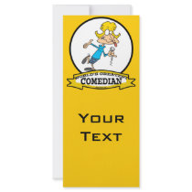 WORLDS GREATEST COMEDIAN WOMAN CARTOON RACK CARDS
