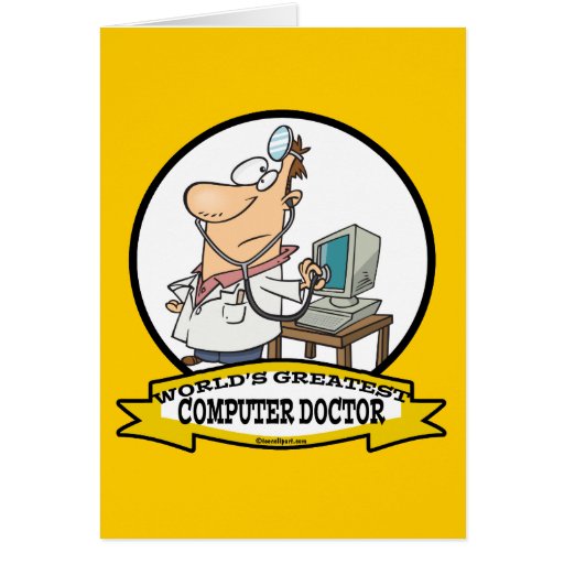 WORLDS GREATEST COMPUTER DOCTOR MEN CARTOON CARDS