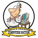 WORLDS GREATEST COMPUTER DOCTOR MEN CARTOON PHOTO CUTOUT