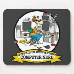 WORLDS GREATEST COMPUTER NERD MEN CARTOON MOUSE PAD