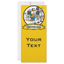 WORLDS GREATEST COMPUTER NERD MEN CARTOON CUSTOMIZED RACK CARD
