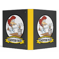 WORLDS GREATEST COMPUTER TECH WOMEN CARTOON 3 RING BINDERS