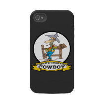 WORLDS GREATEST COWBOY II CARTOON TOUGH IPHONE 4 COVER