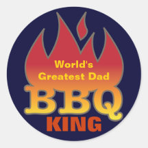 World's Greatest Dad BBQ KING Stickers