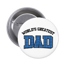 Worlds Greatest Dad Button Plaid